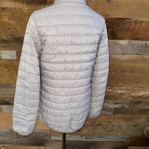 Sportscaster ultra lightweight Packable grey diamond
 down stadium jacket sz S - Picture 10 of 10